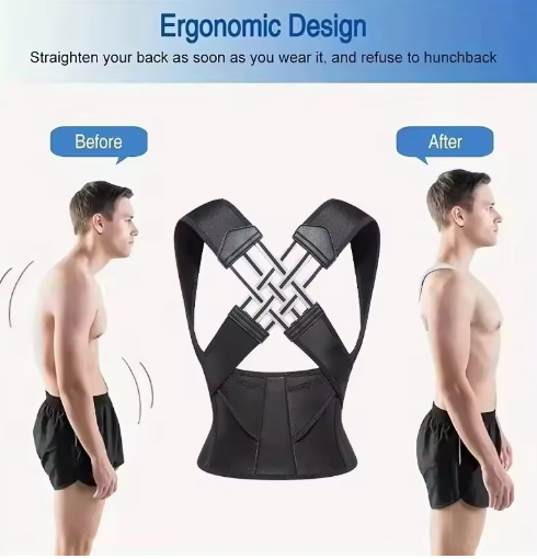 Customizable Posture Correction with Camel Straps for Adults