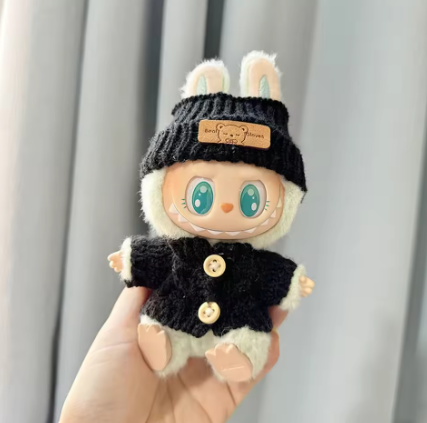 17cm Mini Plush Doll EXO Labubu Outfit Set