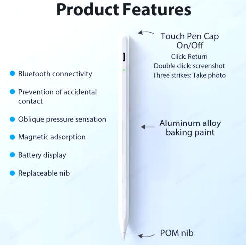 Bluetooth Stylus Pen for Apple Pencil iPad Pro, Air, Mini