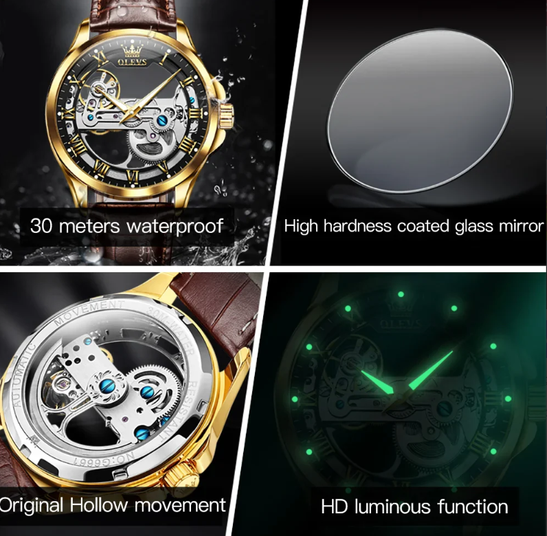 Men's Skeleton Automatic Mechanical Watch ā Stylish Gear