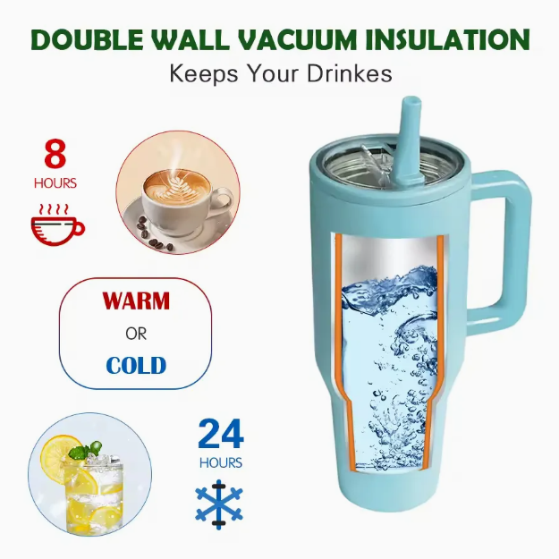 Custom Logo Stainless Steel Tumbler with Handle