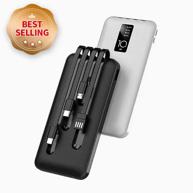 10000mAh Fast Charging 4-in-1 Power Bank Charger