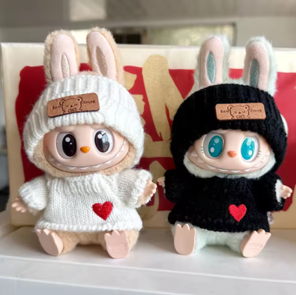 17cm Mini Plush Doll EXO Labubu Outfit Set