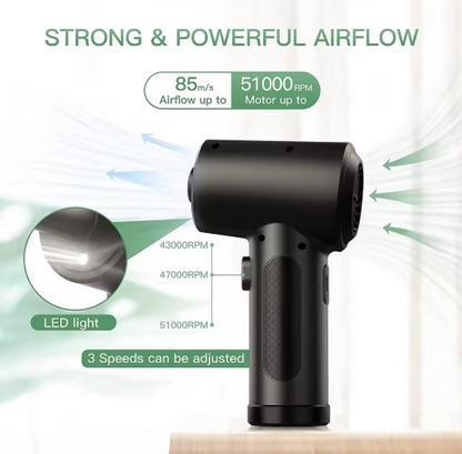 Portable Air Duster 51000RPM Cordless Blower for PC Cleaning