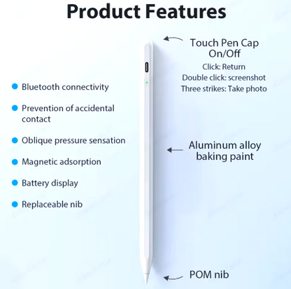 Bluetooth Stylus Pen for Apple Pencil iPad Pro, Air, Mini