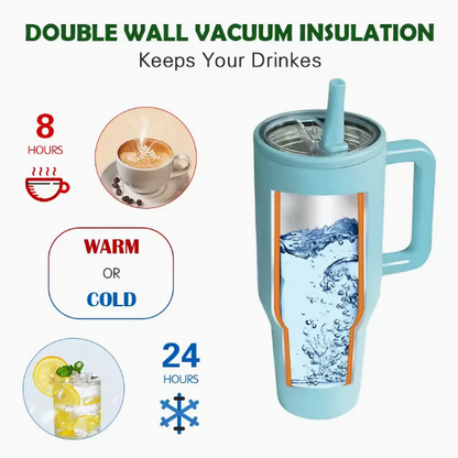Custom Logo Stainless Steel Tumbler with Handle