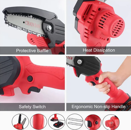 21V Cordless 4 Inch Lightweight Mini Chainsaw